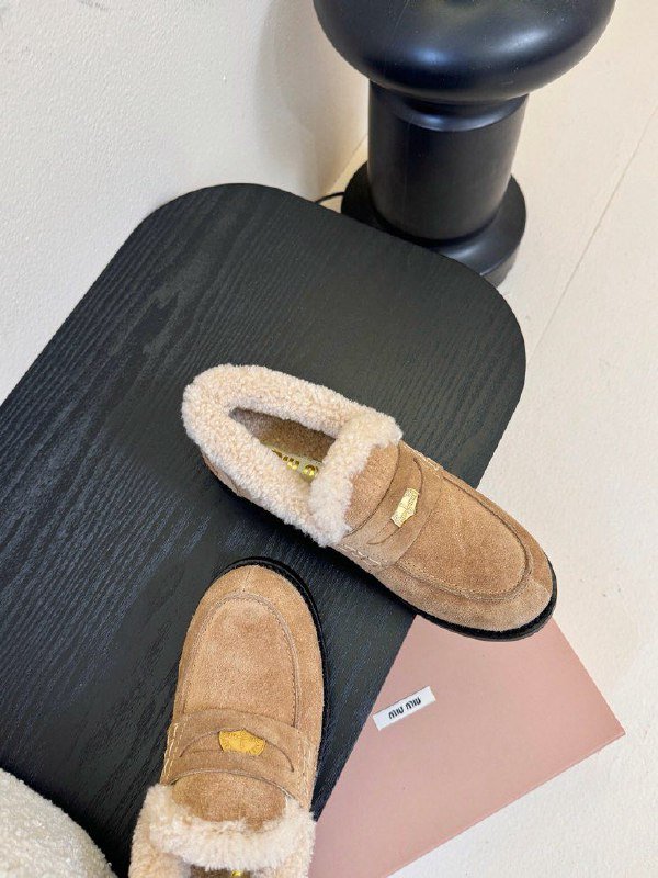 Лоферы women's on fur winter фото 5