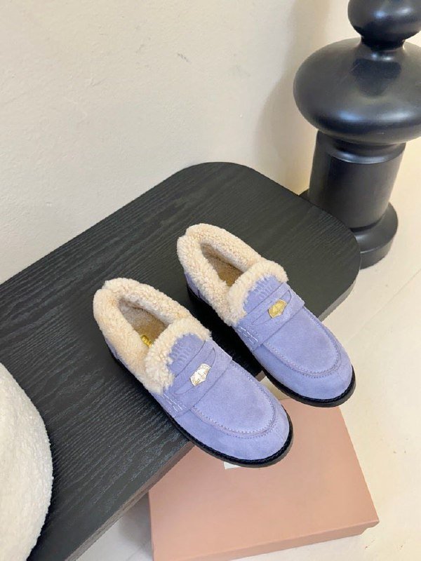 Лоферы women's on fur winter фото 5