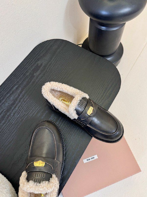 Лоферы women's on fur winter фото 6