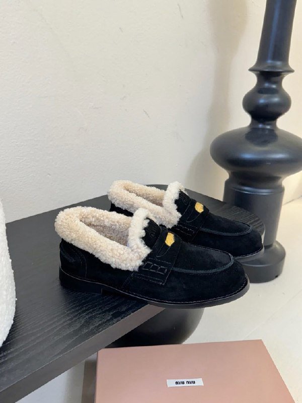 Лоферы women's on fur winter фото 6