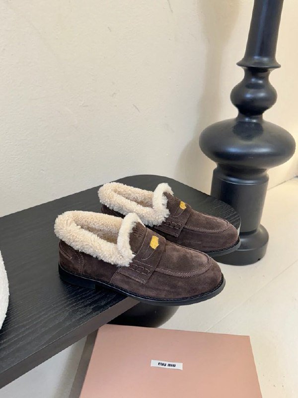 Лоферы women's on fur winter фото 6