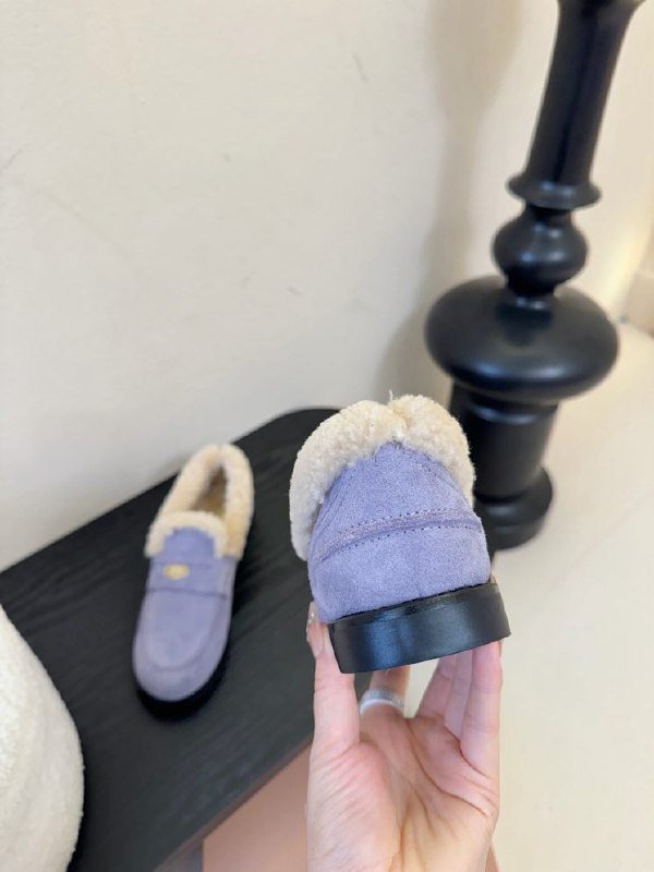 Лоферы women's on fur winter фото 6