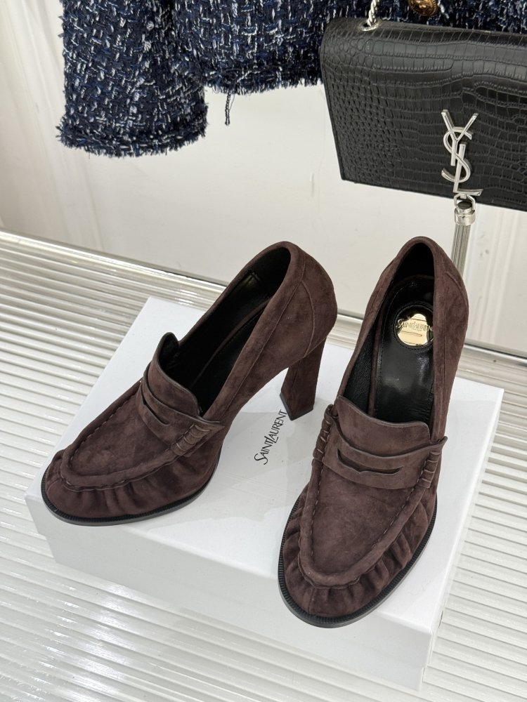 Лоферы женские на высоком каблуке фото 2