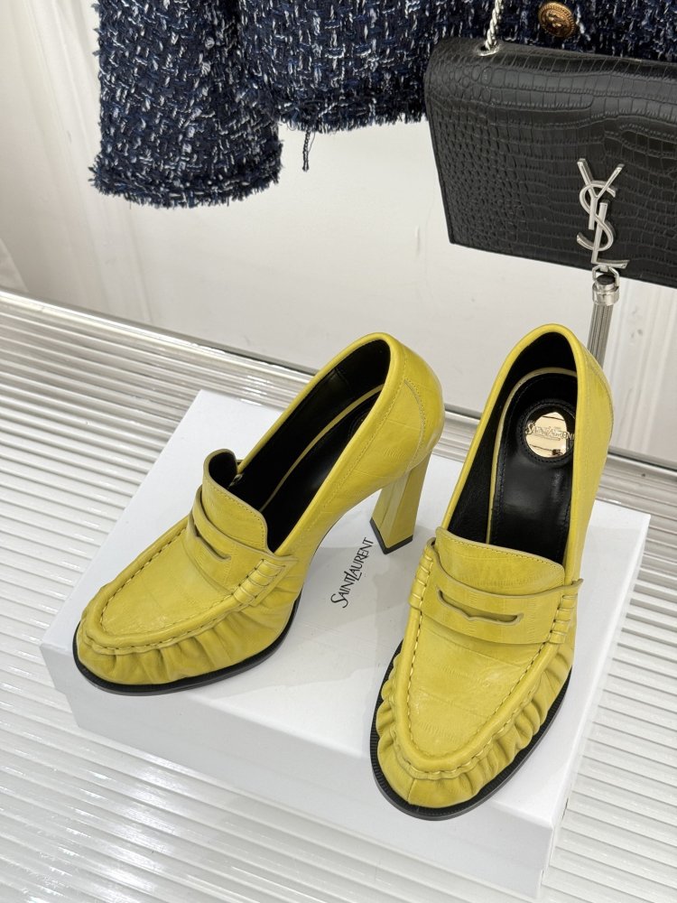 Лоферы женские на высоком каблуке фото 2