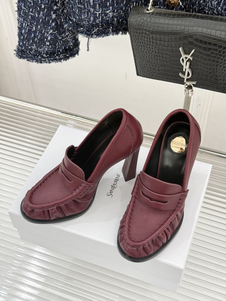 Лоферы женские на высоком каблуке фото 2