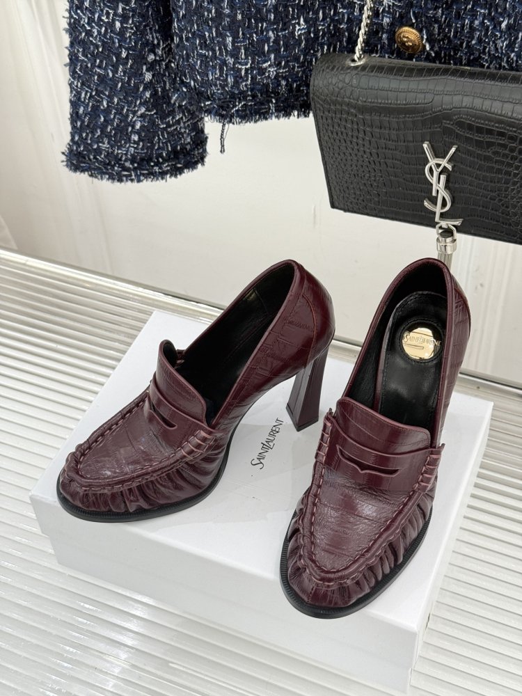 Лоферы женские на высоком каблуке фото 2