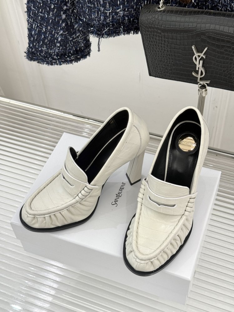 Лоферы женские на высоком каблуке фото 2