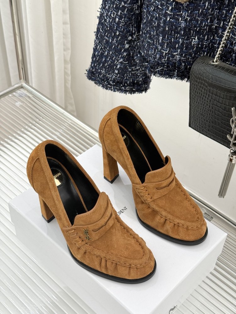 Лоферы женские на высоком каблуке фото 3