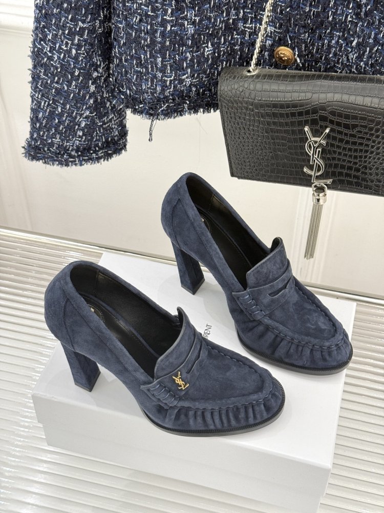 Лоферы женские на высоком каблуке фото 3