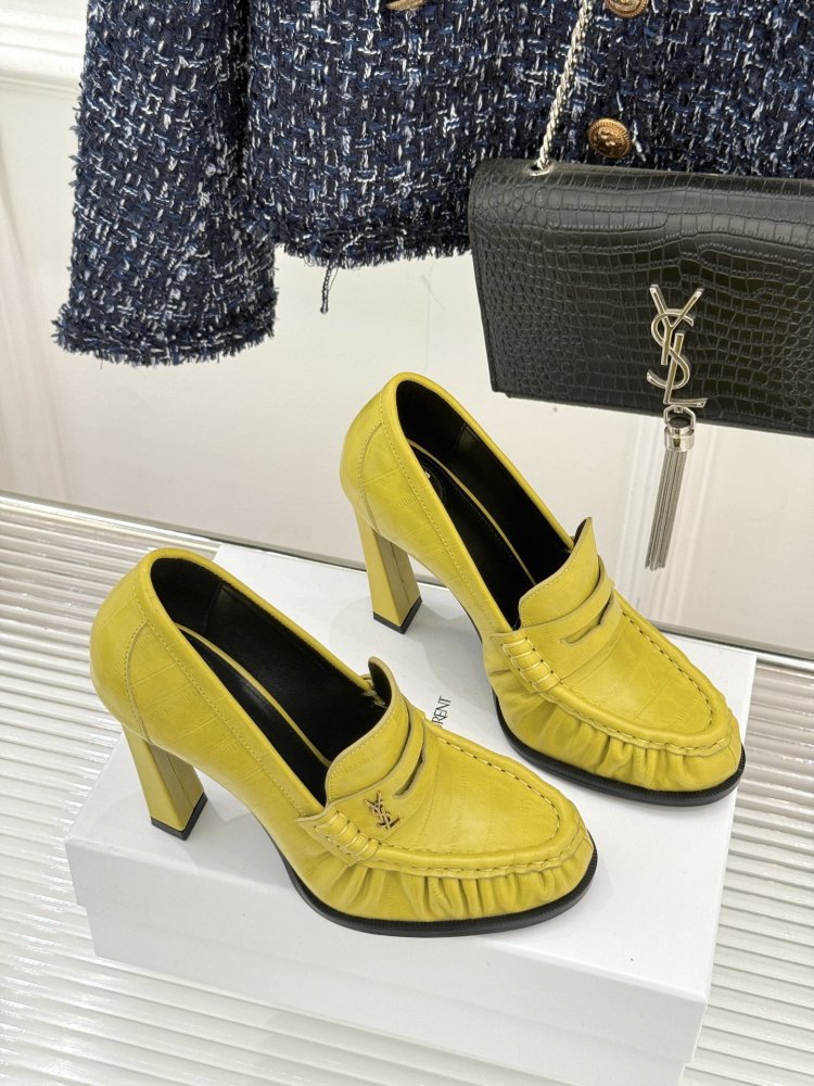 Лоферы женские на высоком каблуке фото 3