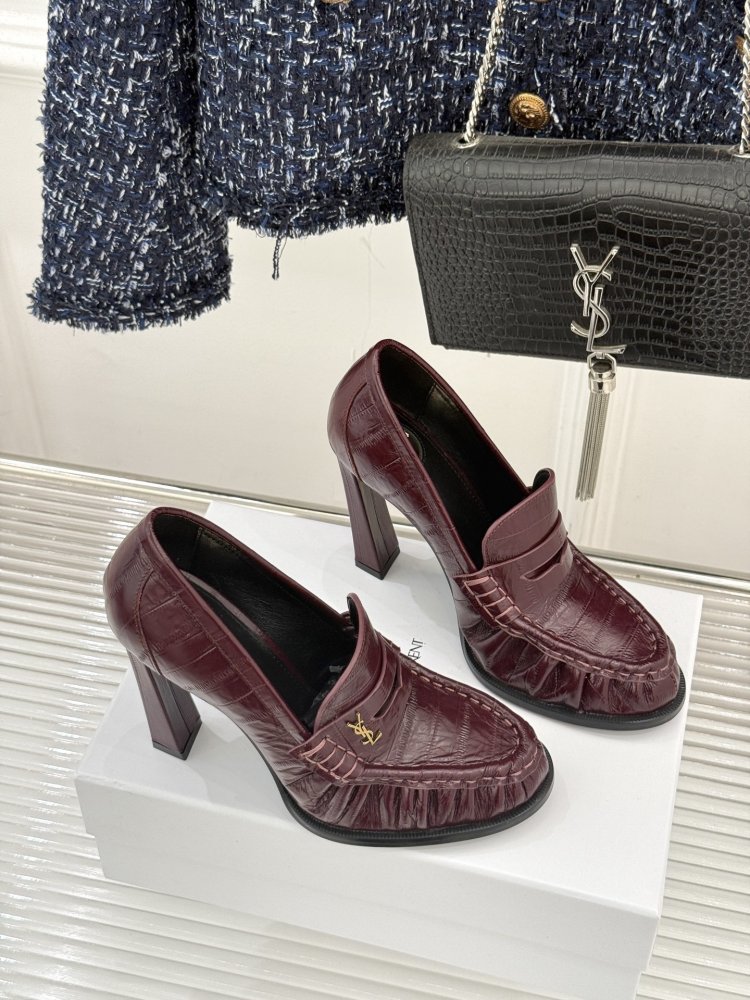 Лоферы женские на высоком каблуке фото 3