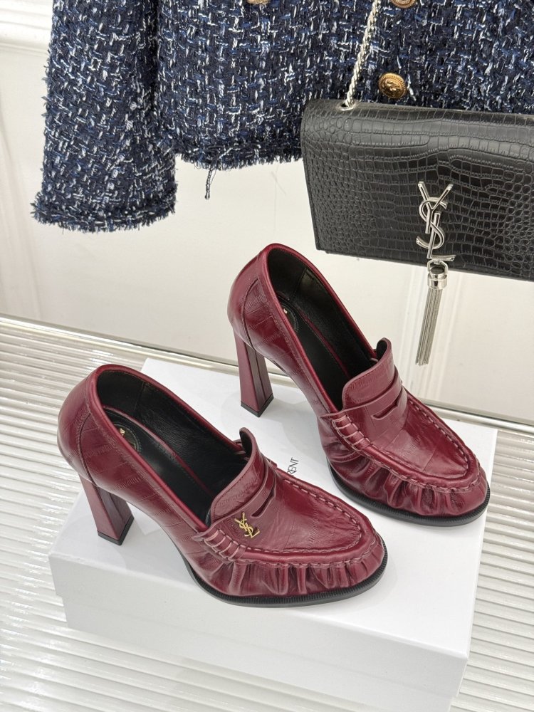 Лоферы женские на высоком каблуке фото 3