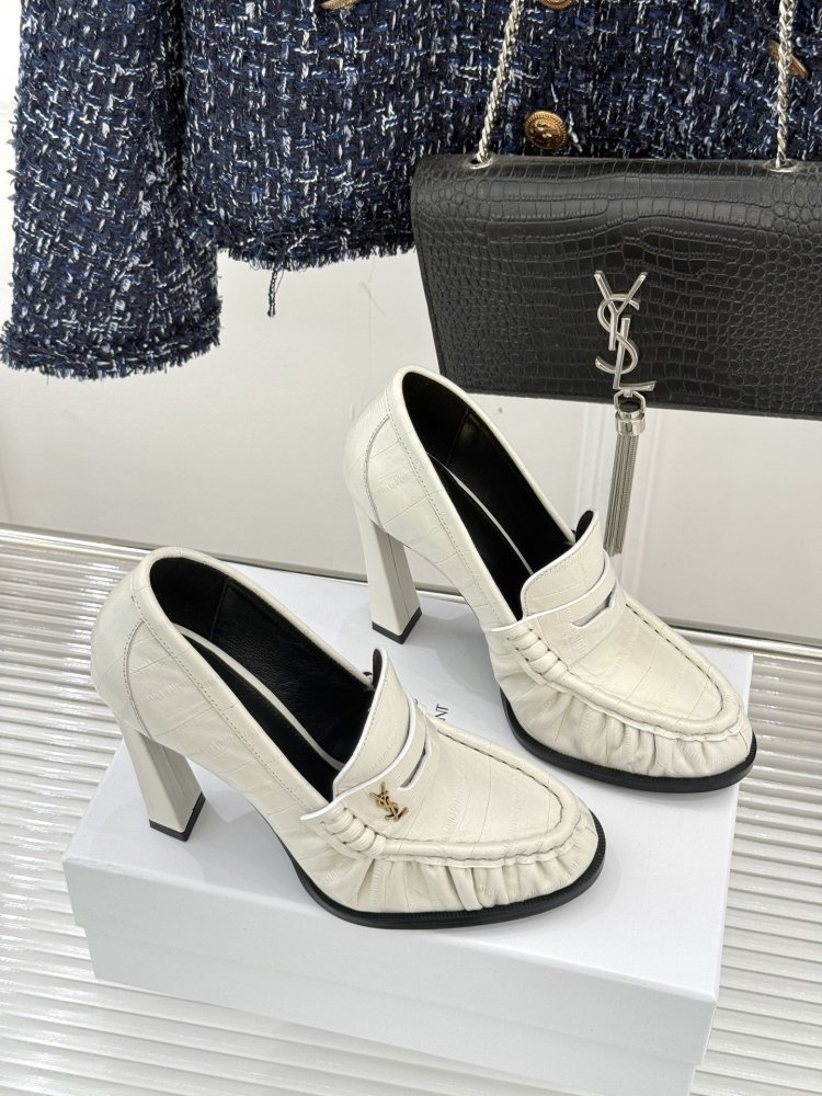 Лоферы женские на высоком каблуке фото 3