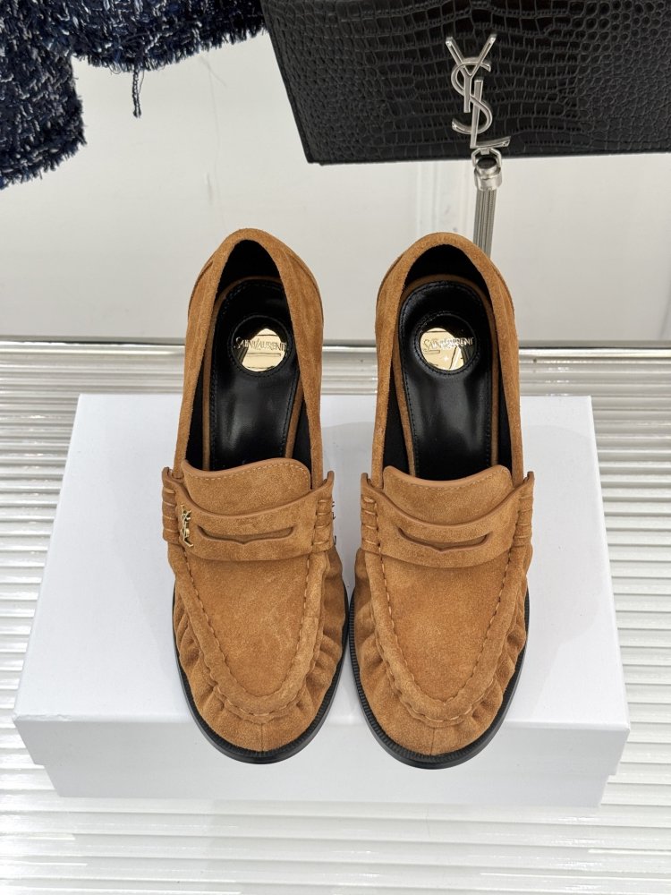 Лоферы женские на высоком каблуке фото 4