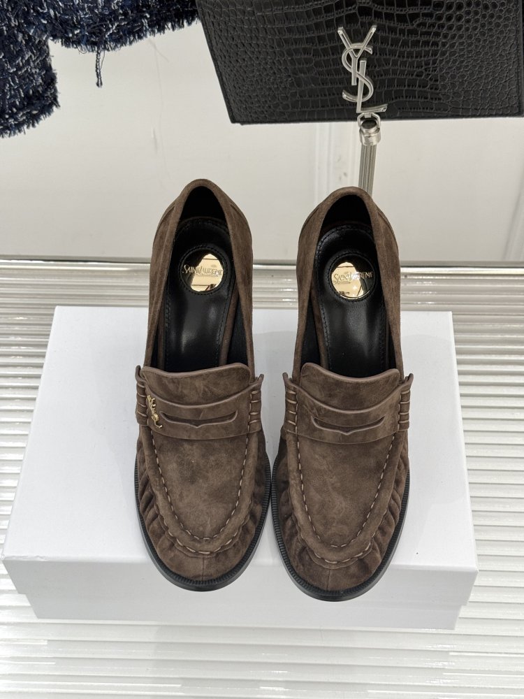 Лоферы женские на высоком каблуке фото 4