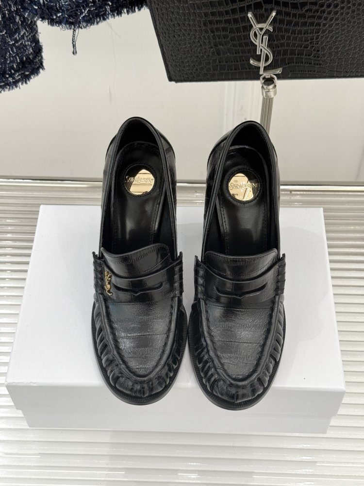 Лоферы женские на высоком каблуке фото 4