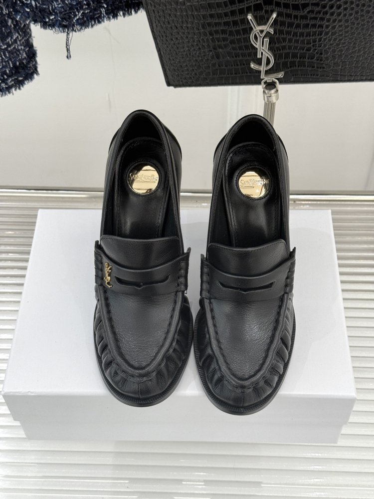 Лоферы женские на высоком каблуке фото 4