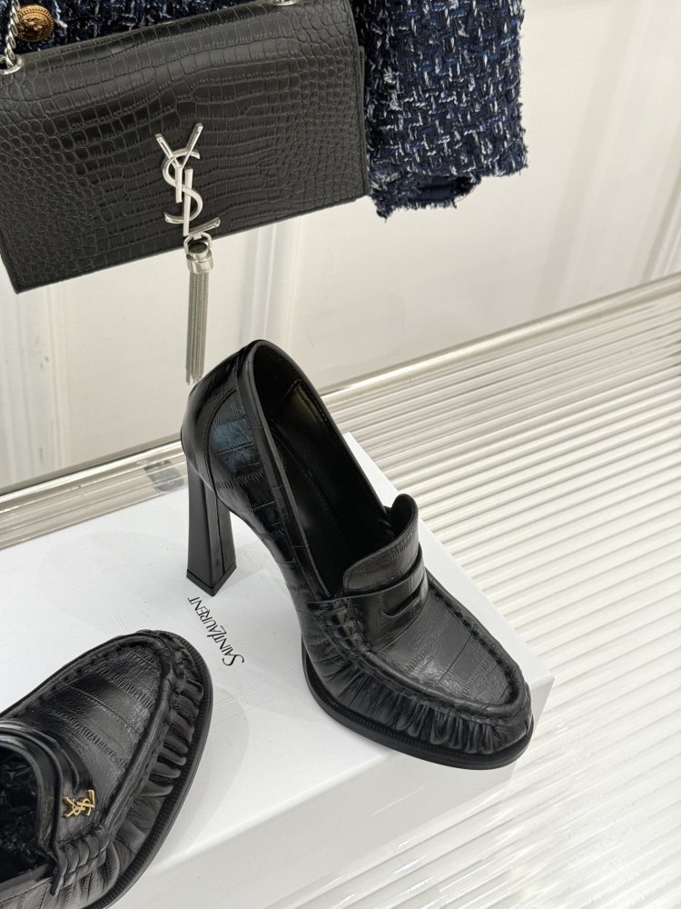 Лоферы женские на высоком каблуке фото 5