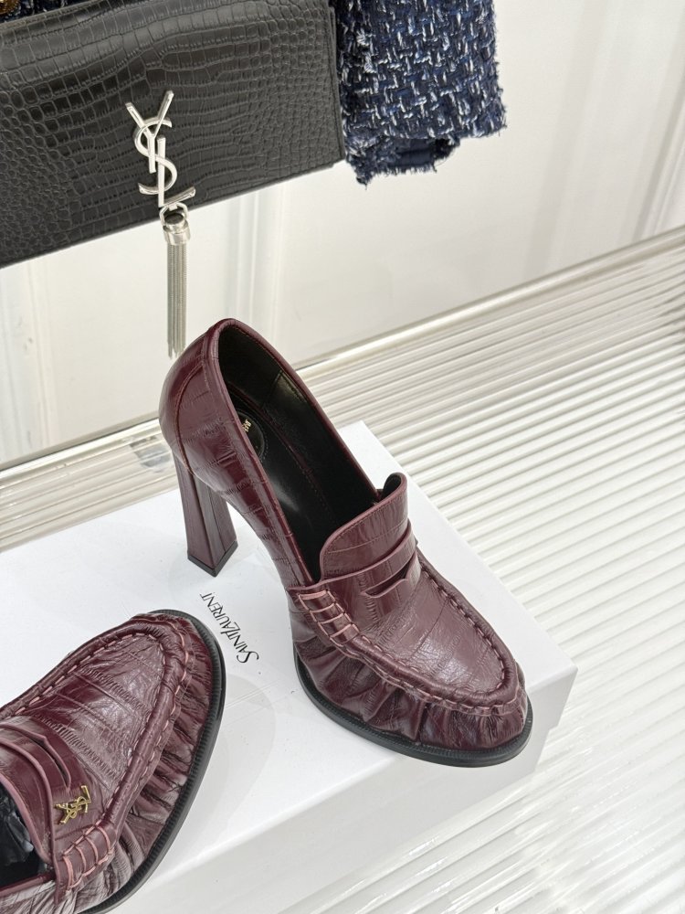 Лоферы женские на высоком каблуке фото 5