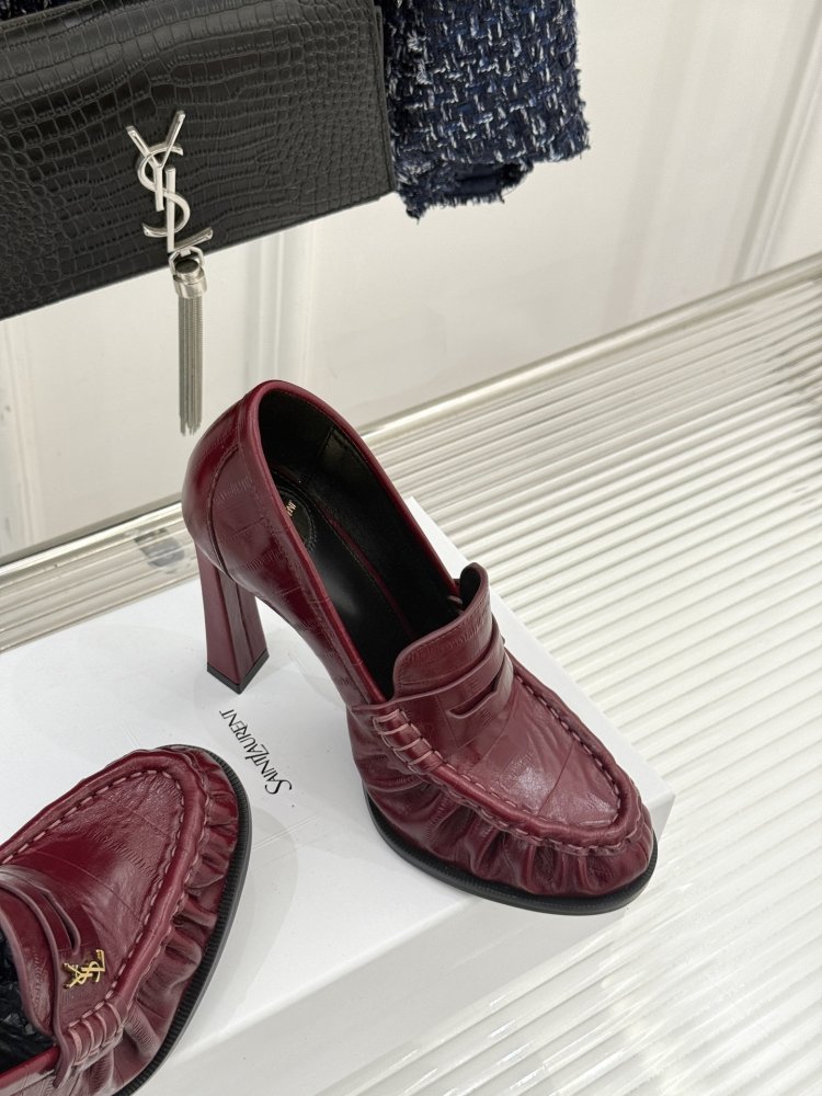 Лоферы женские на высоком каблуке фото 5