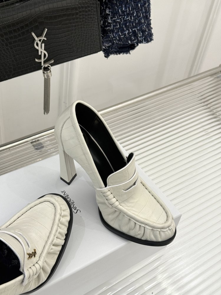 Лоферы женские на высоком каблуке фото 5