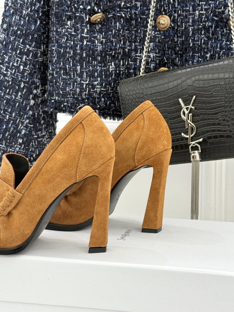 Лоферы женские на высоком каблуке фото 6