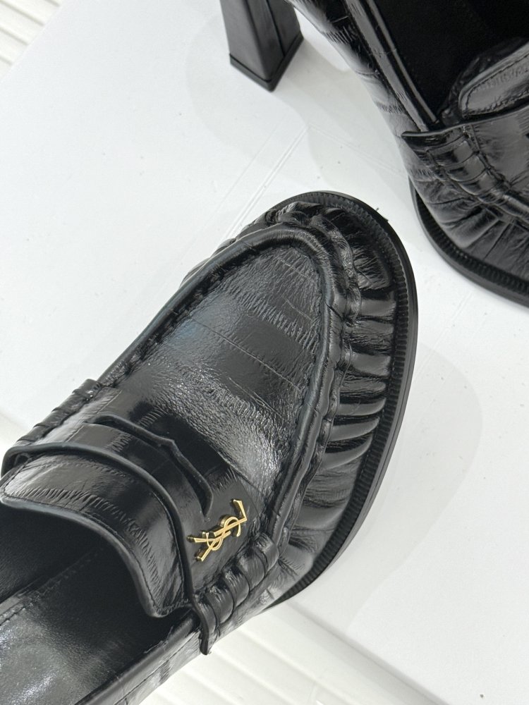 Лоферы женские на высоком каблуке фото 7