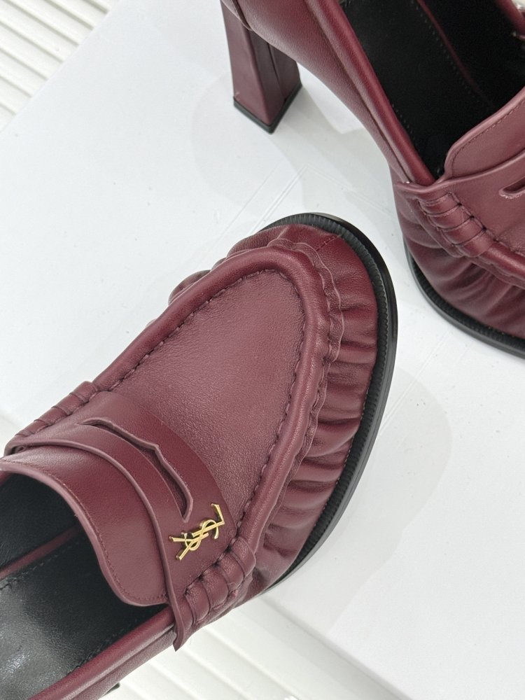 Лоферы женские на высоком каблуке фото 7