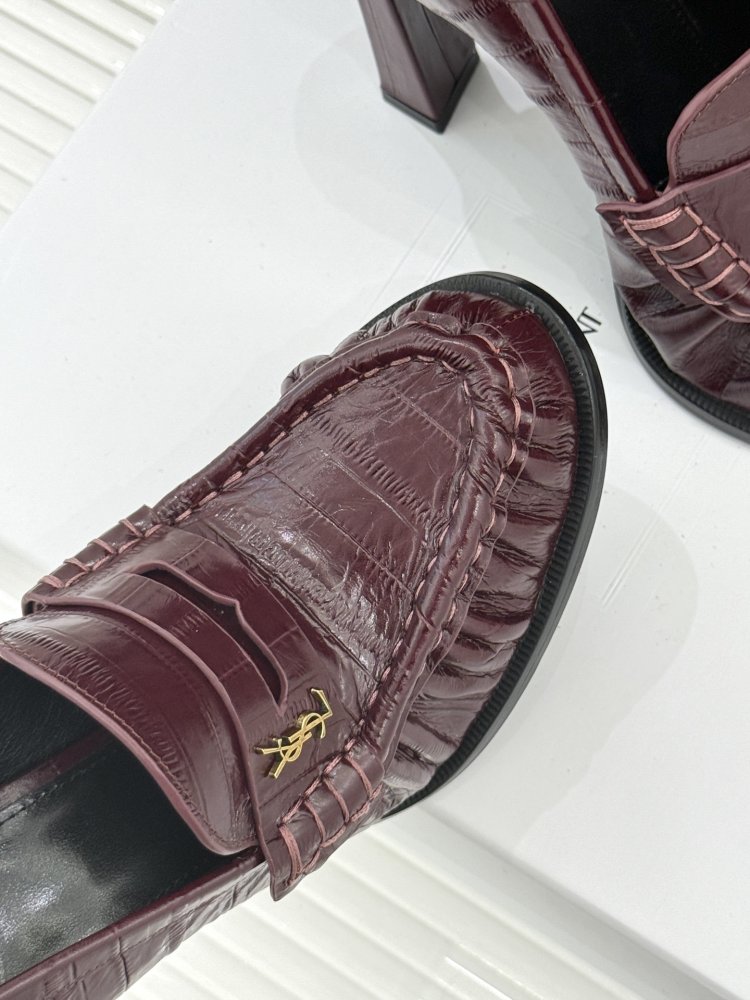 Лоферы женские на высоком каблуке фото 7