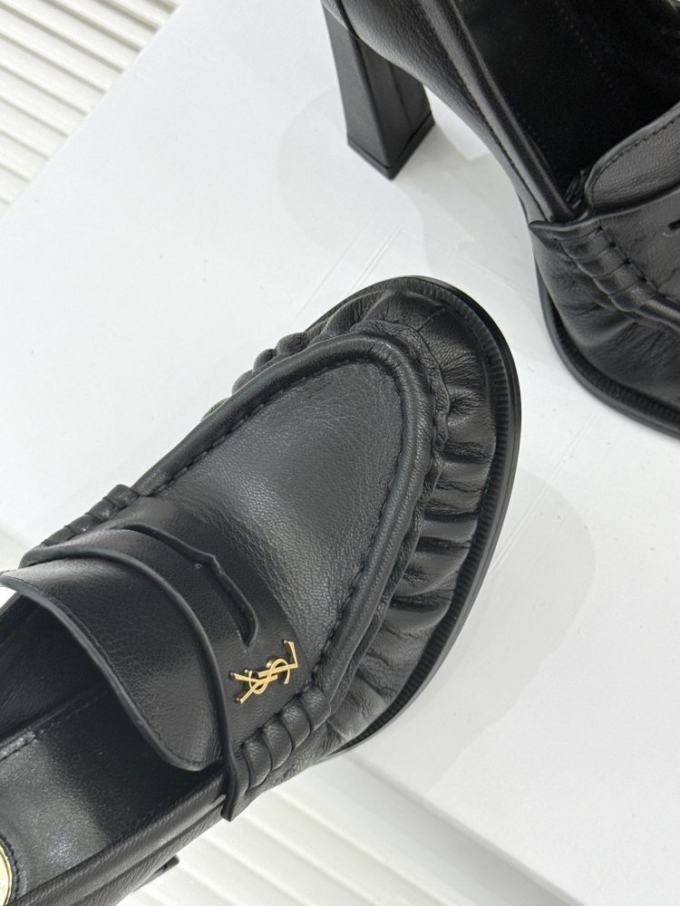 Лоферы женские на высоком каблуке фото 7