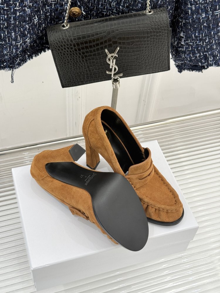 Лоферы женские на высоком каблуке фото 9