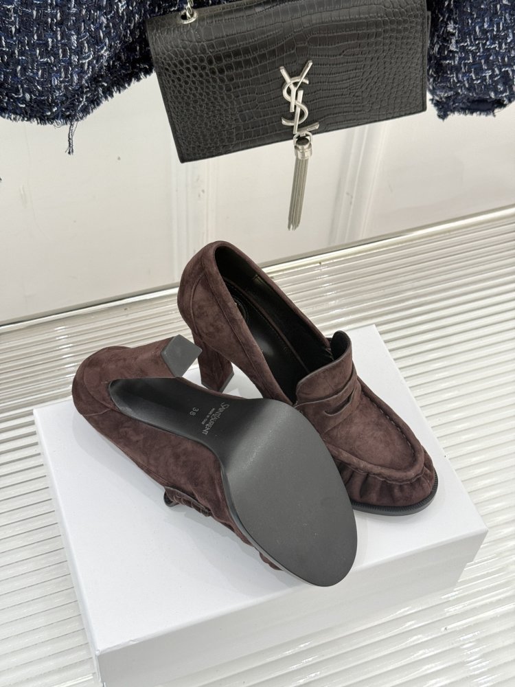 Лоферы женские на высоком каблуке фото 9