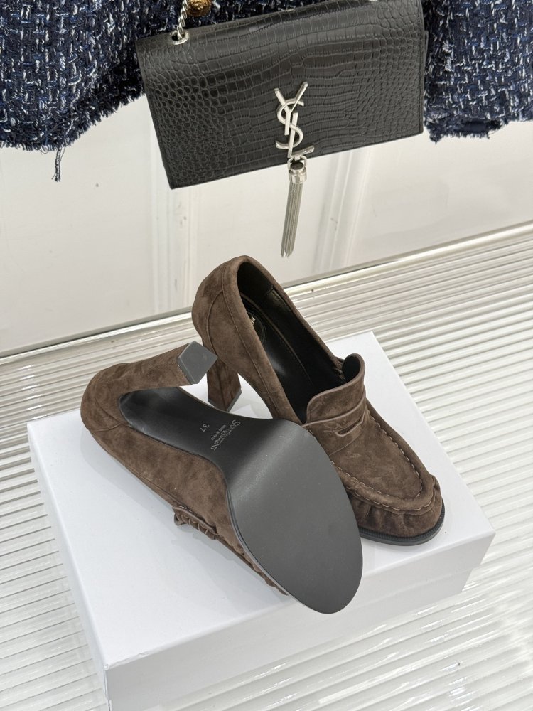 Лоферы женские на высоком каблуке фото 9