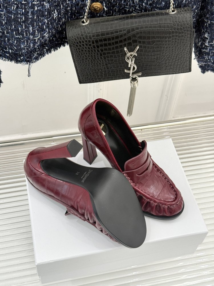 Лоферы женские на высоком каблуке фото 9