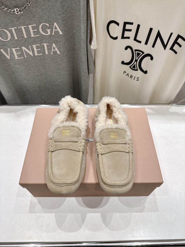 Лоферы зимние на меху женские