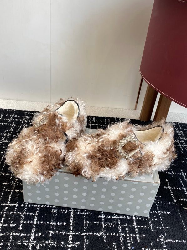 Меховые зимние туфли фото 5