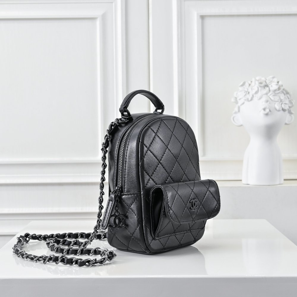 Мини рюкзак кожаный женский 12 см фото 2