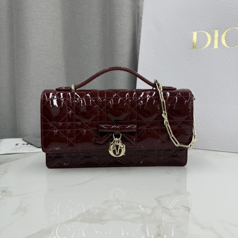 Мини-сумочка My Dior 21 см из лакированной кожи на цепочке