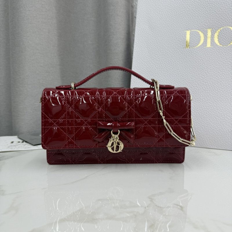 Мини-сумочка My Dior 21 см из лакированной кожи на цепочке
