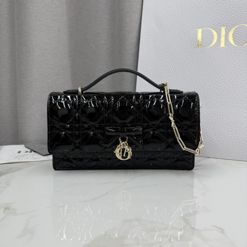 Мини-сумочка My Dior 21 см из лакированной кожи на цепочке