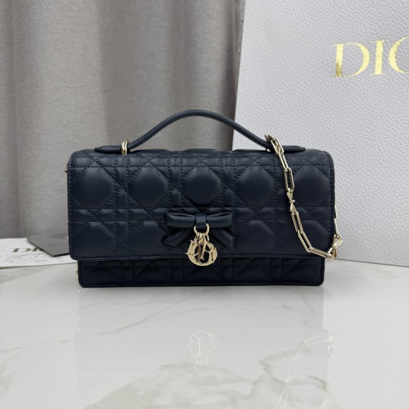 Мини-сумочка My Dior 21 см кожаная на цепочке