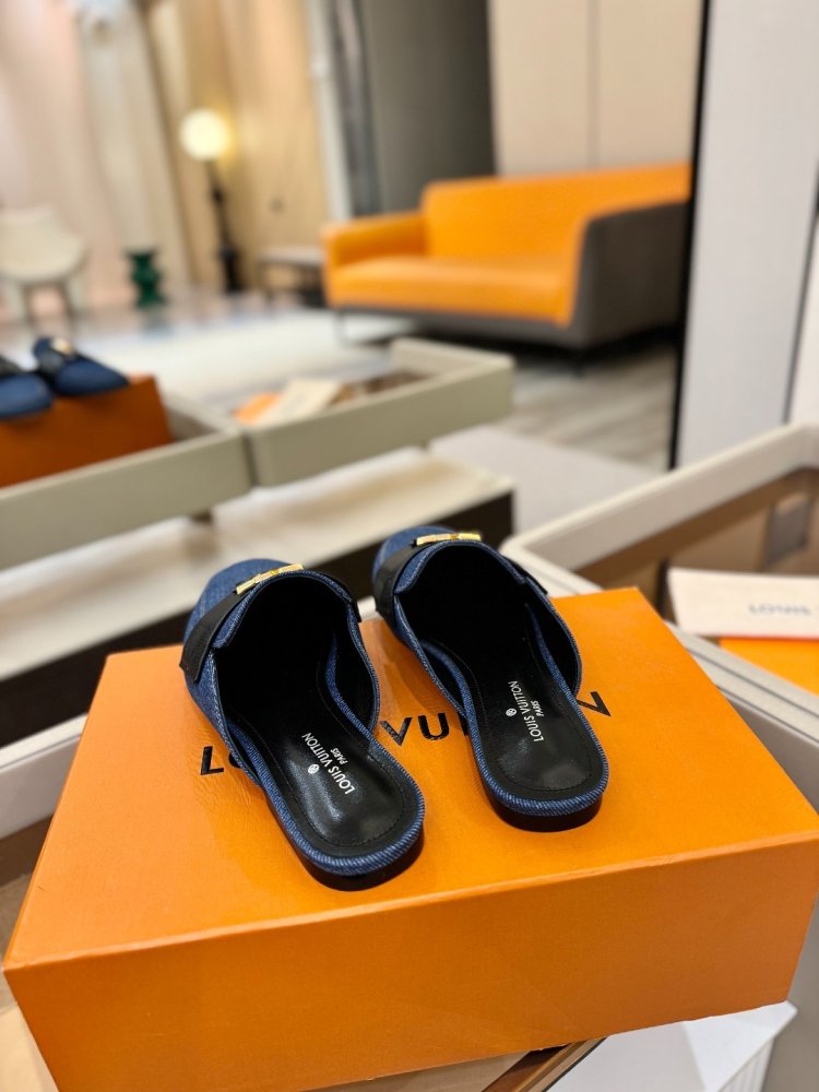 Мюли з текстилю з контрастною шкіряної вставкою і золотим логотипом фото 7