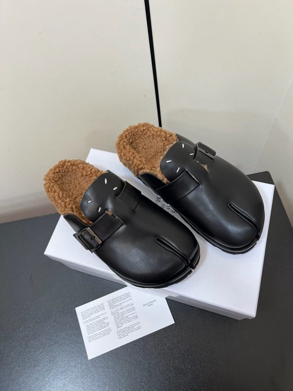 Мюли кожаные на меху