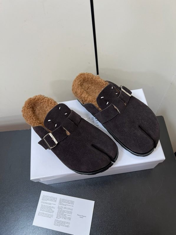 Мюли кожаные на меху