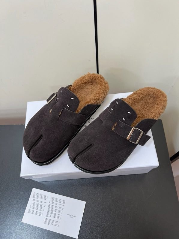 Мюли кожаные на меху фото 2