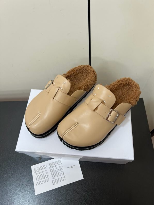 Мюли кожаные на меху фото 3