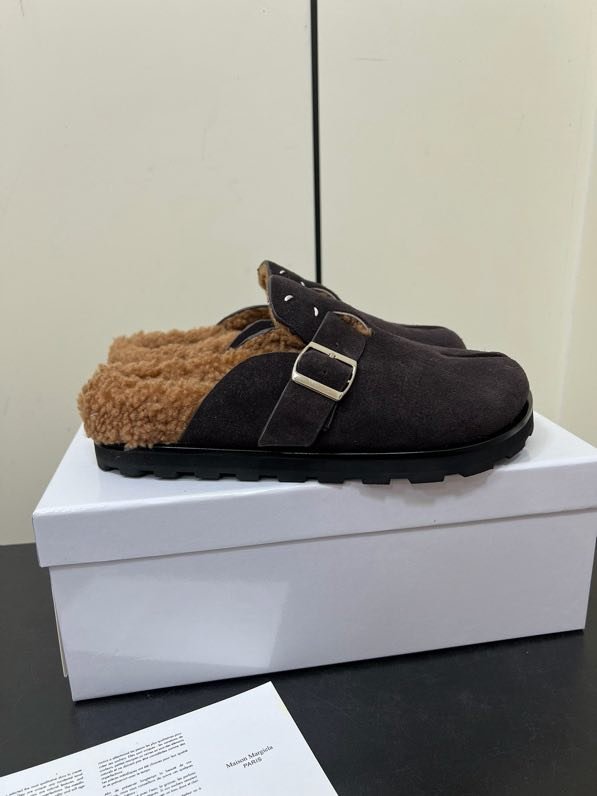 Мюли кожаные на меху фото 3