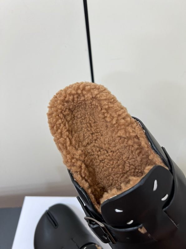 Мюли кожаные на меху фото 4