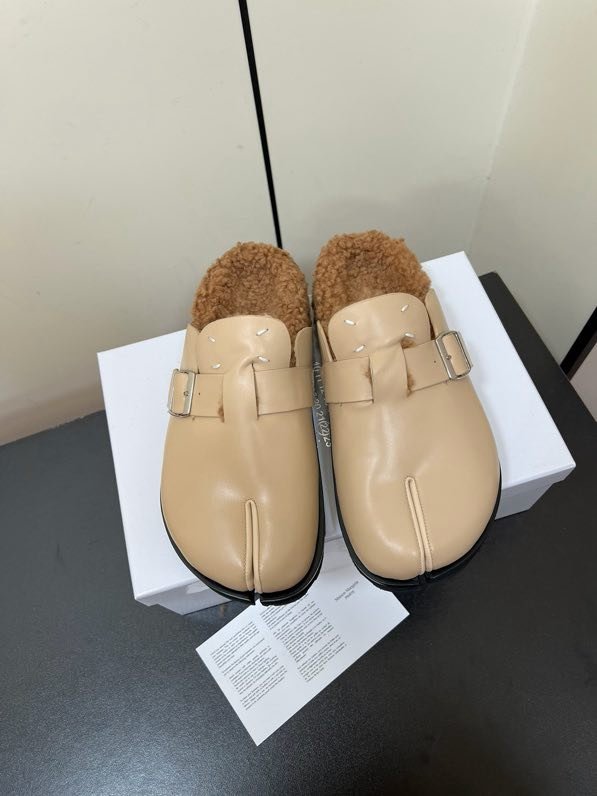 Мюли кожаные на меху фото 4