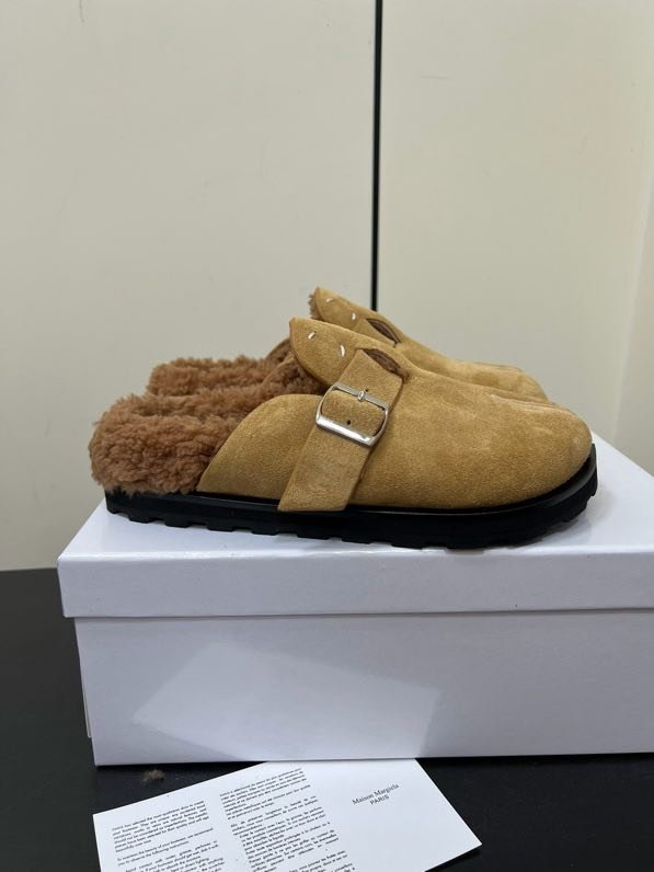 Мюли кожаные на меху фото 4